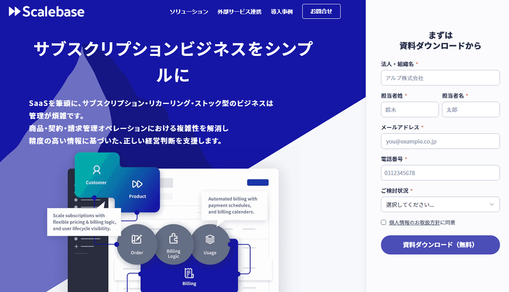 サブスクリプション管理システムのScalebase